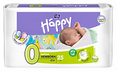 Подгузники BELLA baby Happy Start 0 (до 2 кг) before newborn, 25 шт