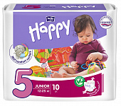 Подгузники BELLA baby Happy Adventure 5 (12-25 кг) junior, 10 шт