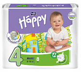 Подгузники BELLA baby Happy Fun 4 (8-18 кг), maxi, 8 шт.