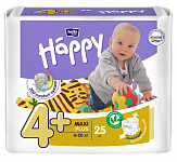 Подгузники BELLA baby Happy Fun 4+ (9-20 кг), maxi plus, 25 шт.