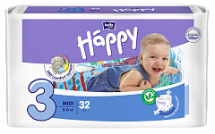 Подгузники BELLA baby Happy Fun 3 (5-9 кг), midi, 32 шт