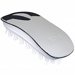 Расческа для волос IKOO home white-oyster metallic, белые зубчики, устричный металлик