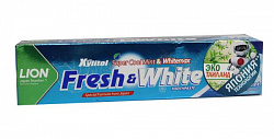 Зубная паста LION Thailand Fresh & White, отбеливающая, супер прохладная мята , 75 гр