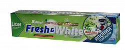 Зубная паста LION Thailand Fresh & White, для защиты от кариеса прохладная мята, 75 гр